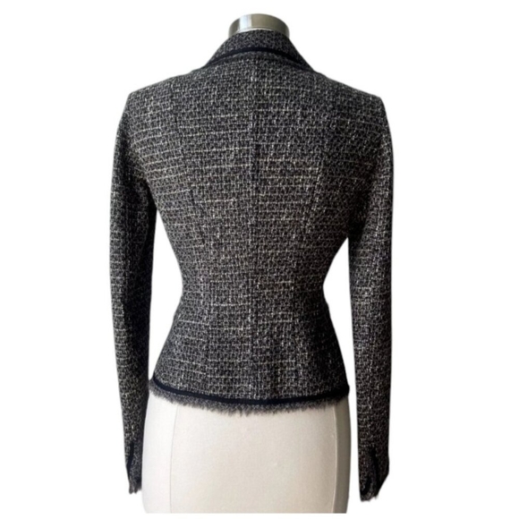 Bergdorf Goodman Grey Brown Silk Lined Wool Tweed High-end Blazer Size S - Picture 8 of 16